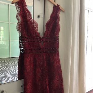 For love and lemons red lace dress